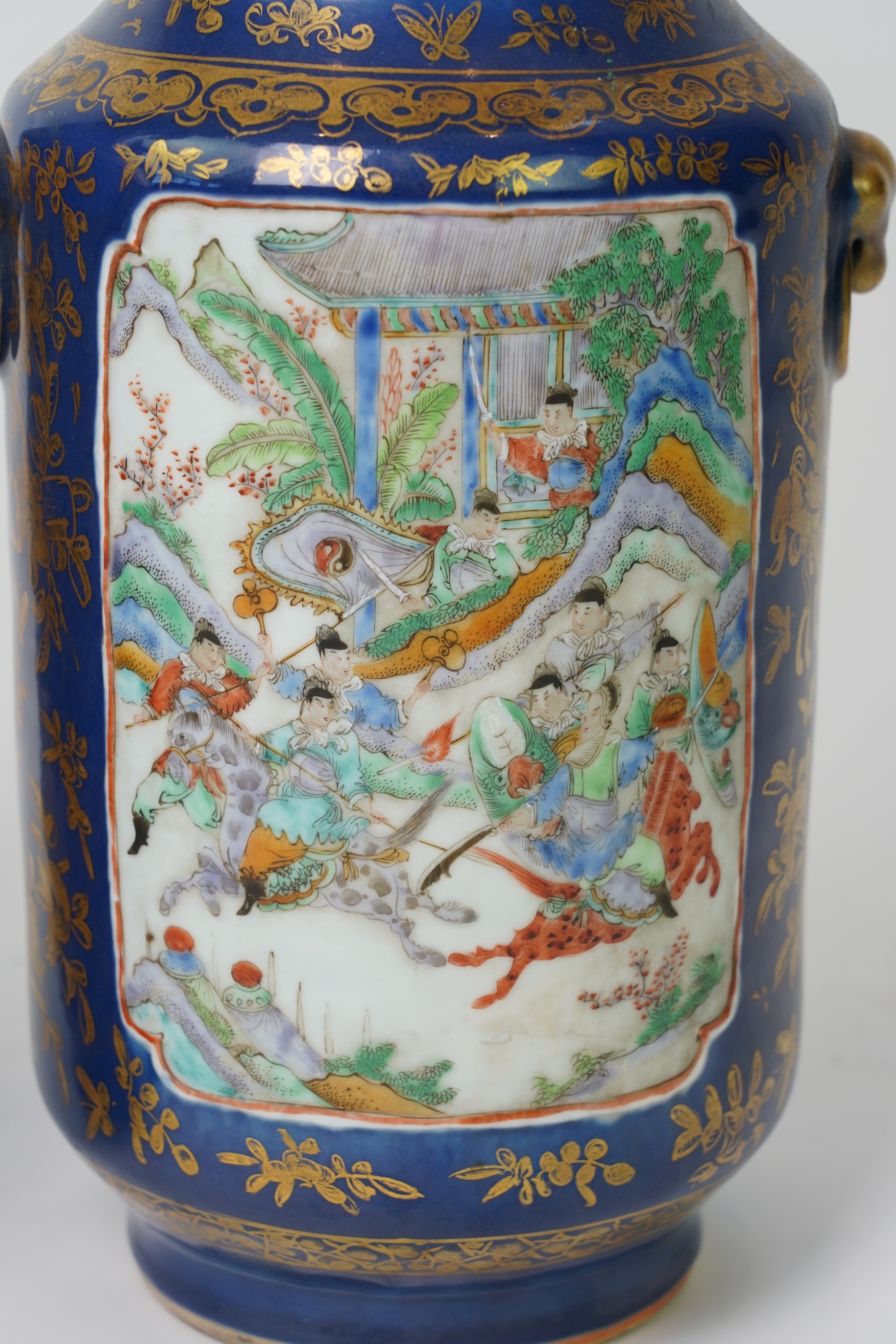 A pair of Chinese ‘warriors’ vases, early 20th century